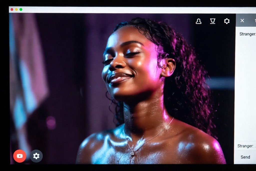 ebony queen after dominating session on omegle nsfw 2026