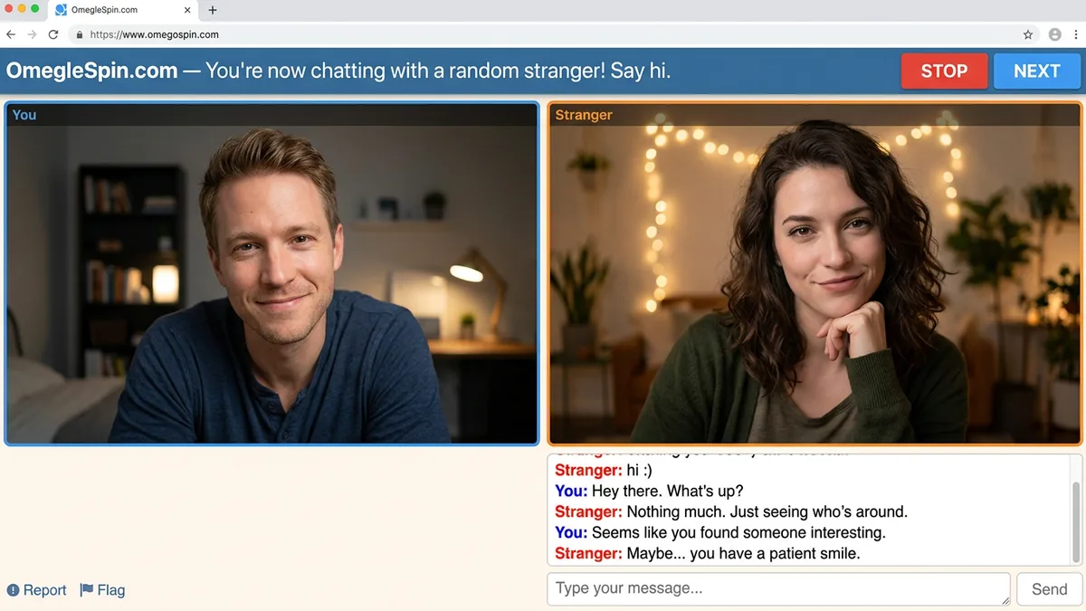 A playful teasing match on a webcam